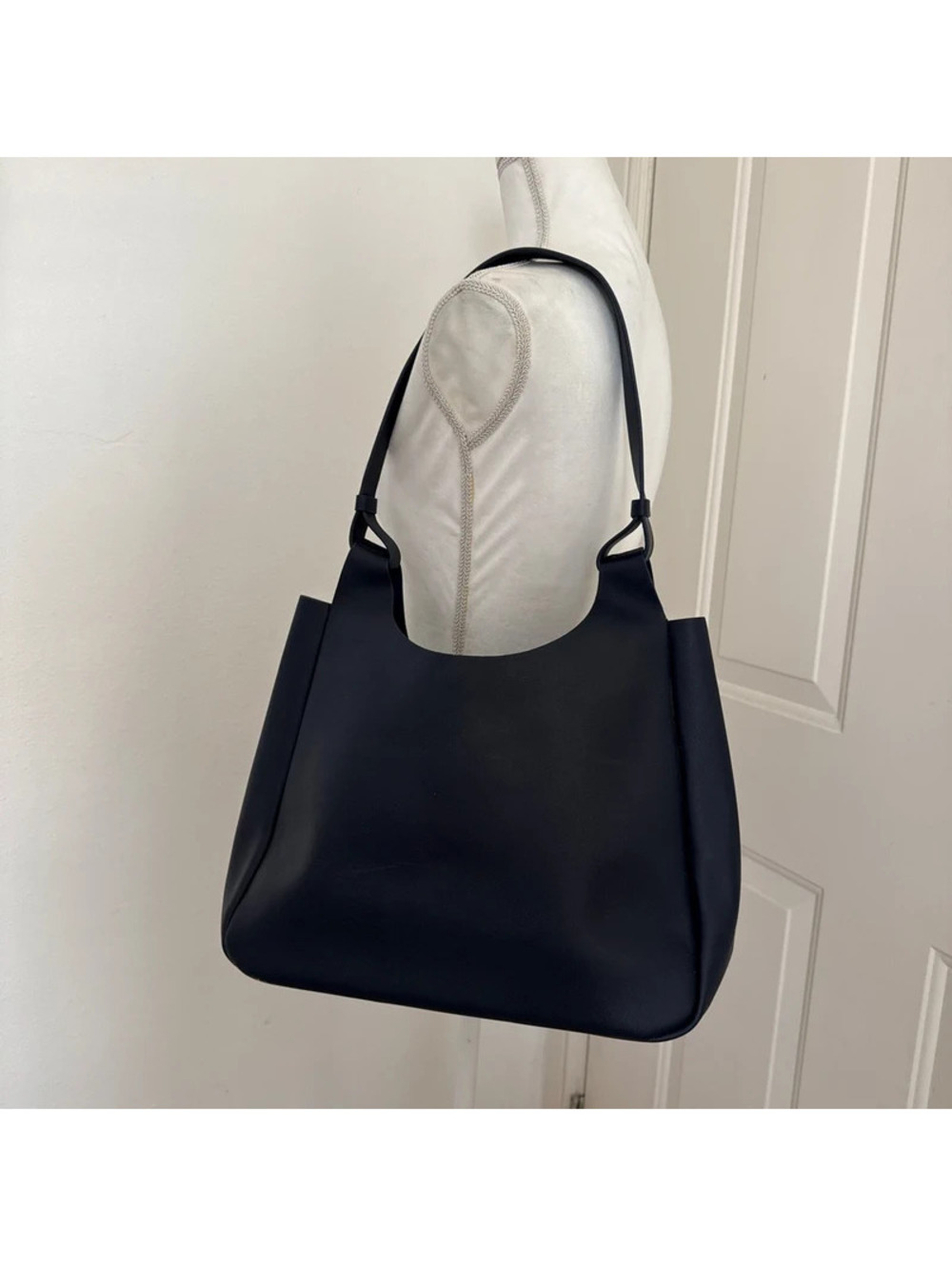 Neiman Marcus navy blue leather hobo handbag